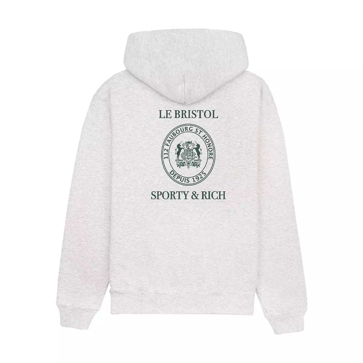 + Le Bristol Paris Crest Seal Hoodie 'Heather Grey Forest Green'