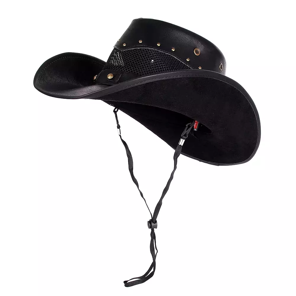 100% Leather Women Men Western Cowboy Hat Summer