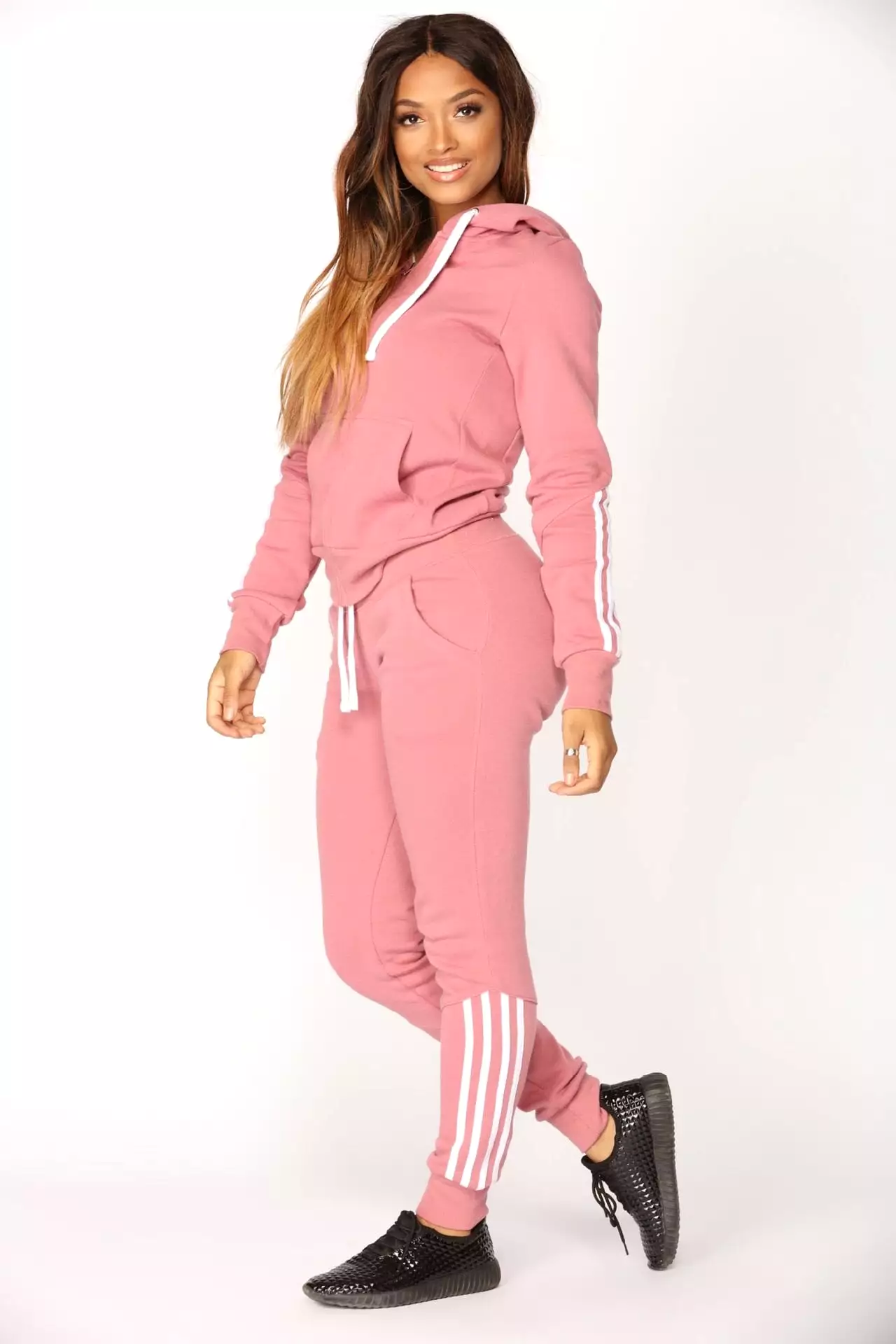 2 piece Winter Tracksuit Women Set Harajuku Sportwear Hooded Sweatshirt Zipper