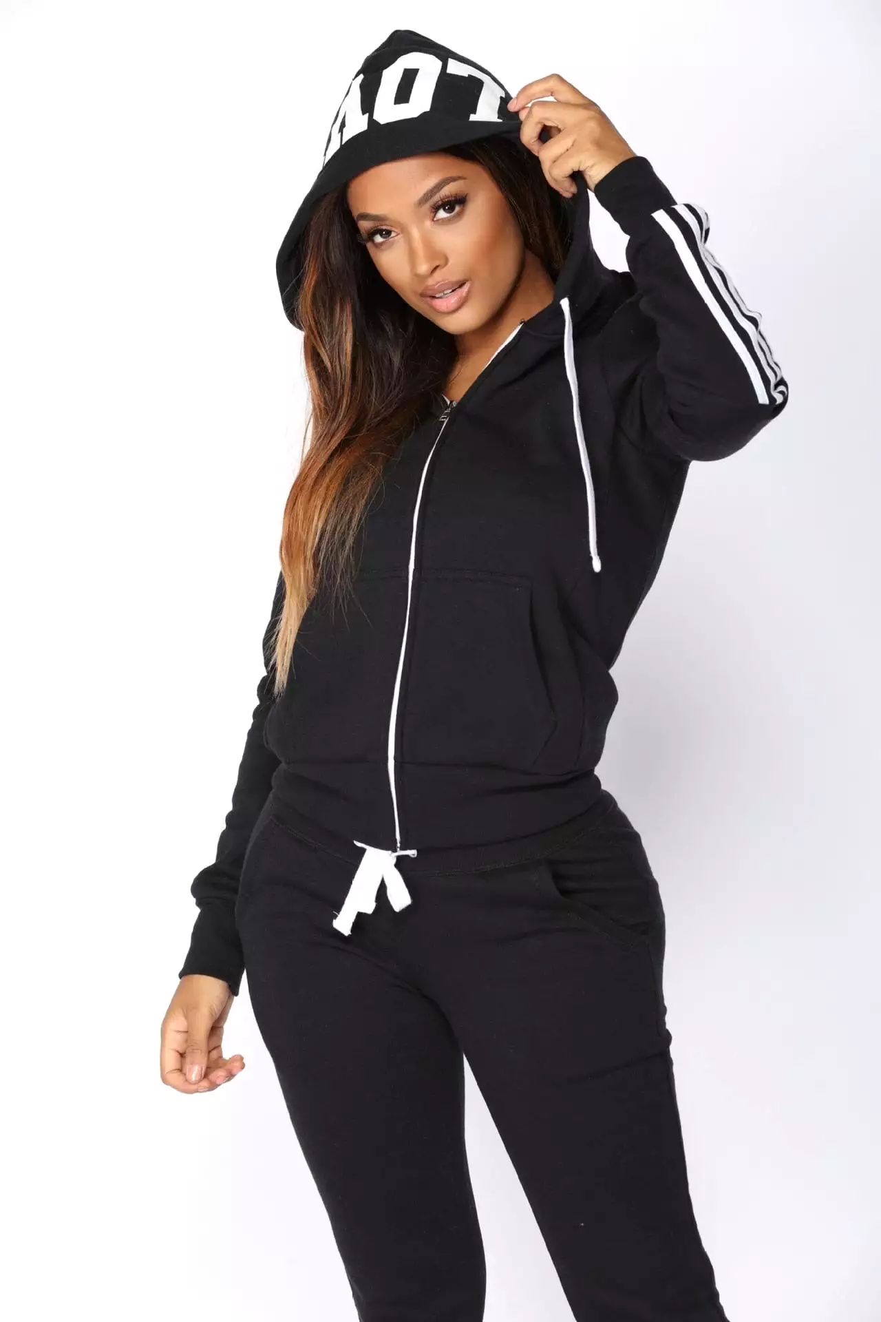 2 piece Winter Tracksuit Women Set Harajuku Sportwear Hooded Sweatshirt Zipper