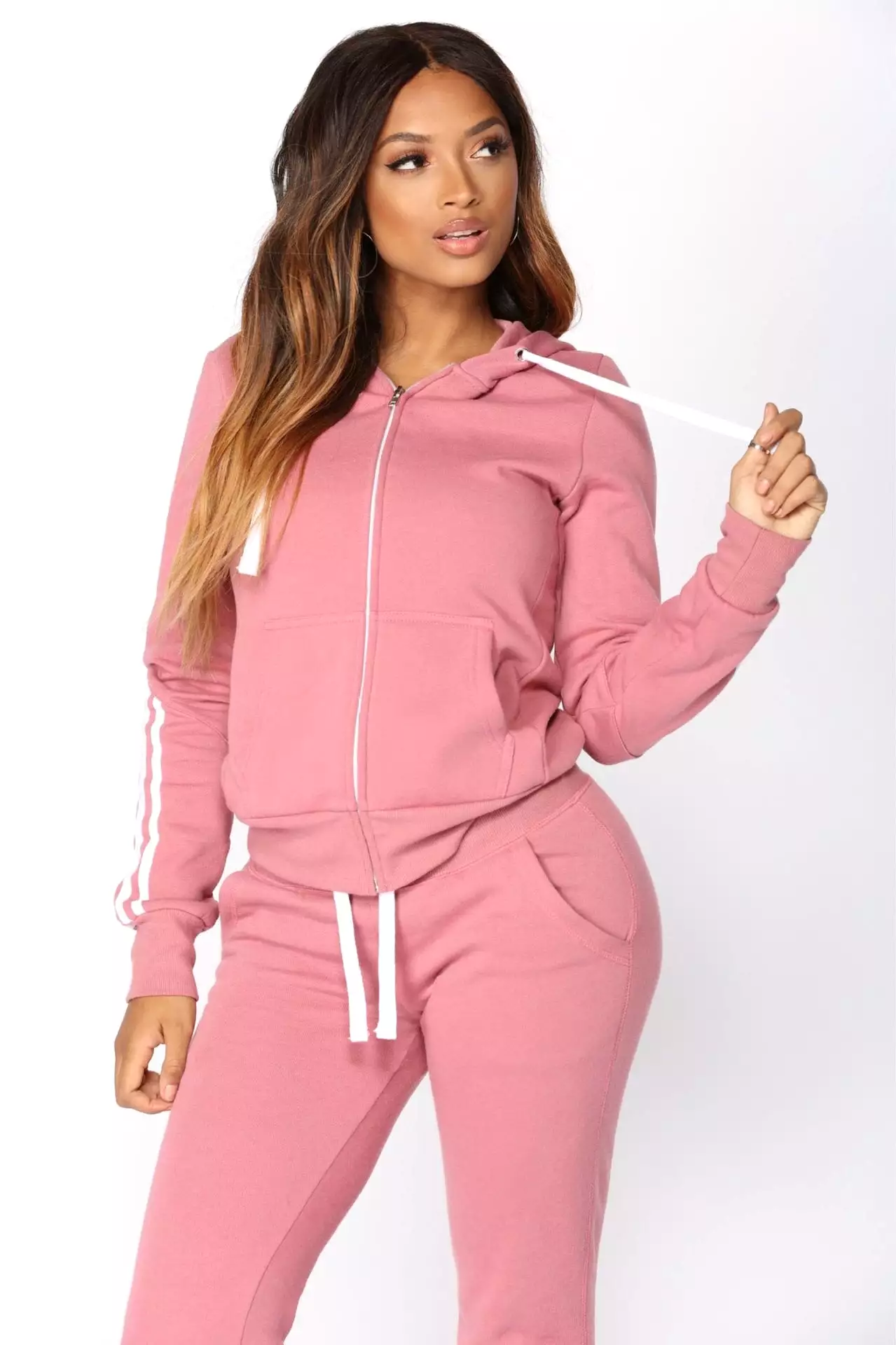 2 piece Winter Tracksuit Women Set Harajuku Sportwear Hooded Sweatshirt Zipper