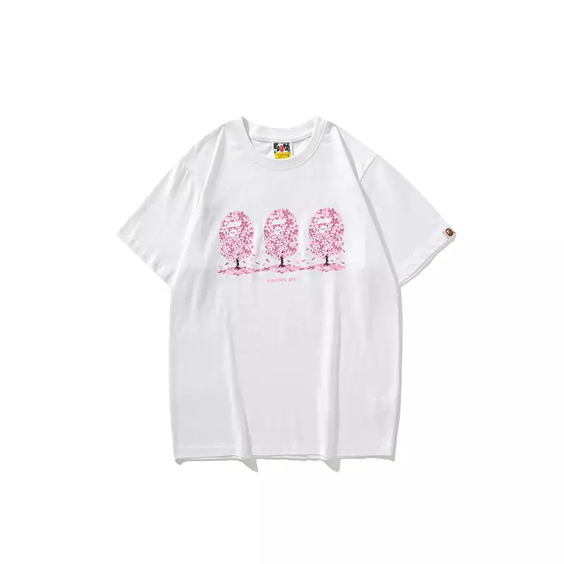 2022 high top quality pink white black 100% cotton Cherry blossoms bape shark Tshirt bathing ape T-shirt tee for men women