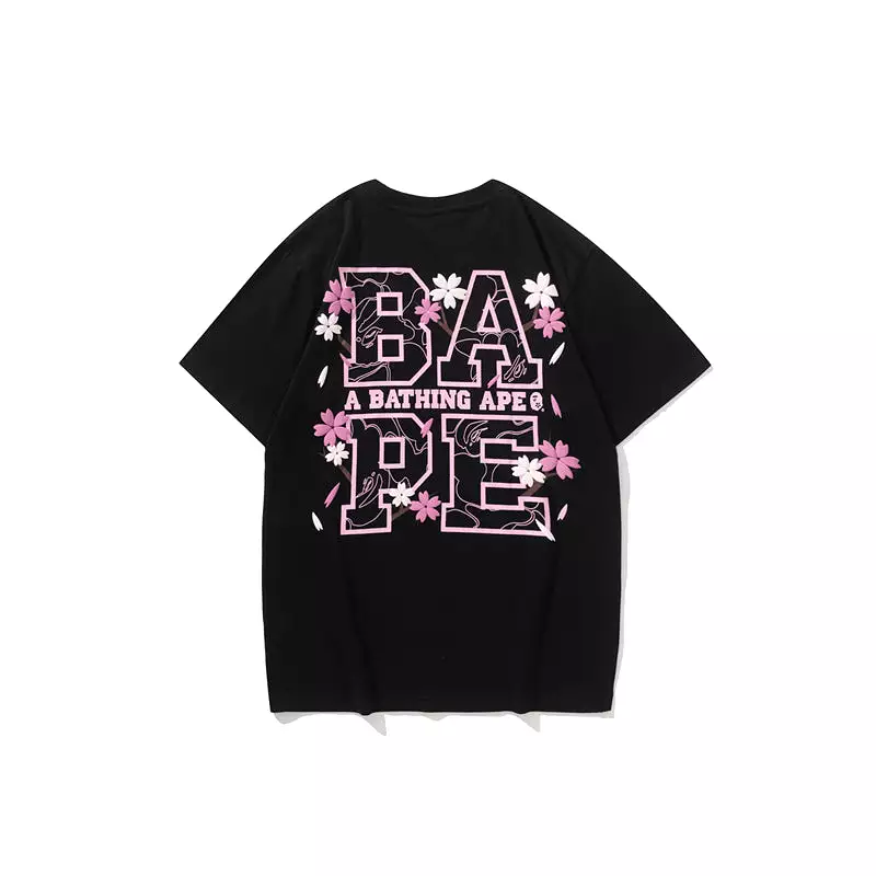 2022 high top quality pink white black 100% cotton Cherry blossoms bape shark Tshirt bathing ape T-shirt tee for men women