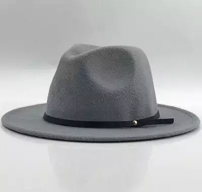 54-56-60CM Women Men Wool Vintage Gangster Trilby Felt Fedora Hat With Wide Brim Gentleman Elegant Lady Winter Autumn Jazz Caps