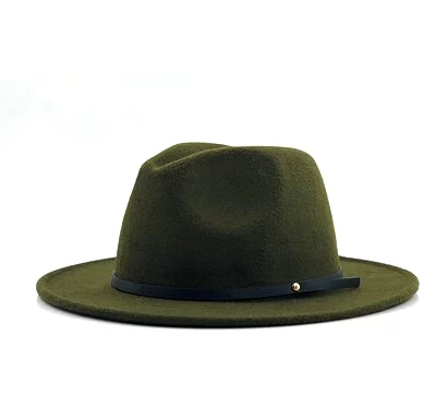 54-56-60CM Women Men Wool Vintage Gangster Trilby Felt Fedora Hat With Wide Brim Gentleman Elegant Lady Winter Autumn Jazz Caps