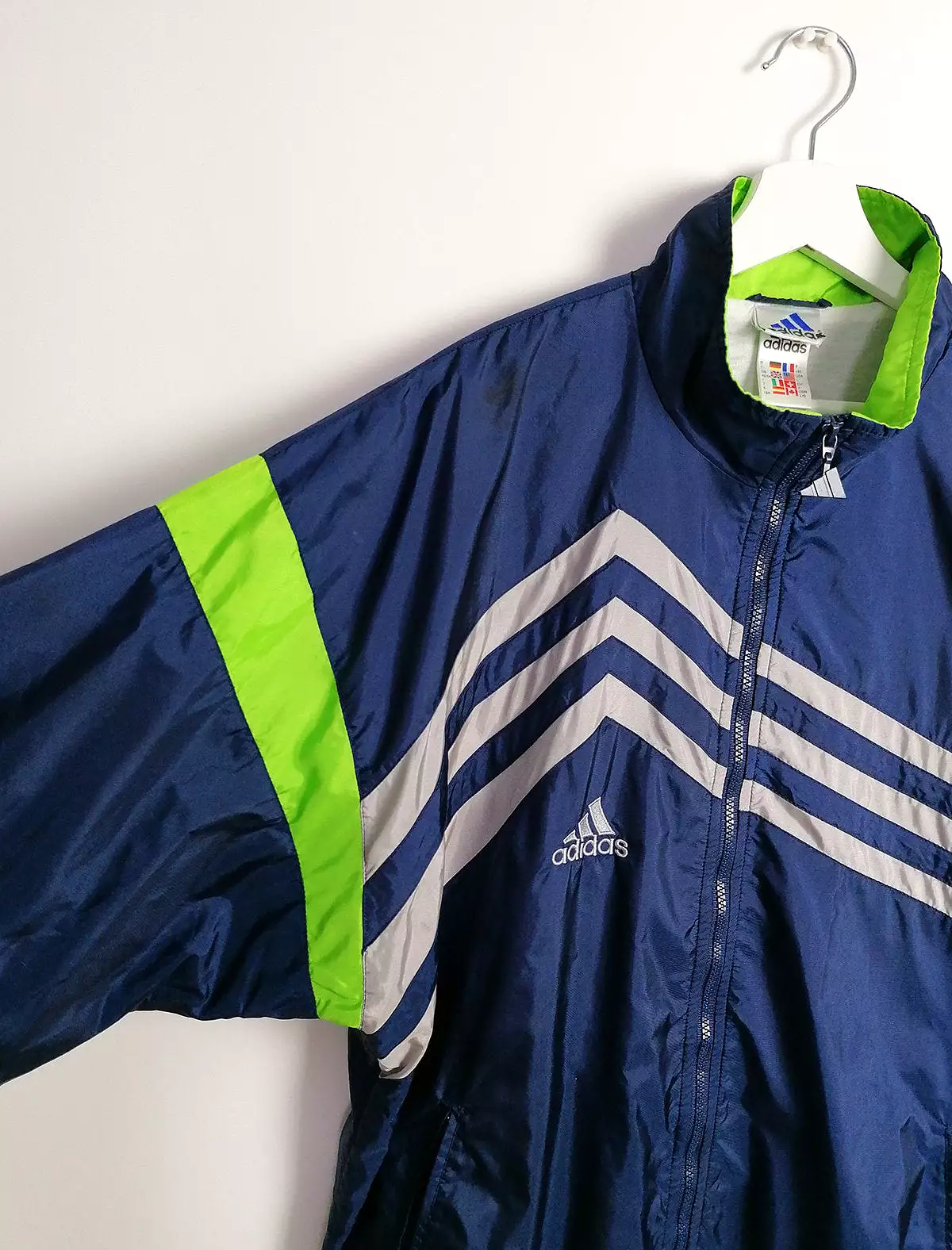 90's Adidas Unisex Shell Track Jacket ~ size L men