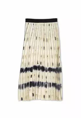 Accordian Pleated Multicolored Maxi Skirt