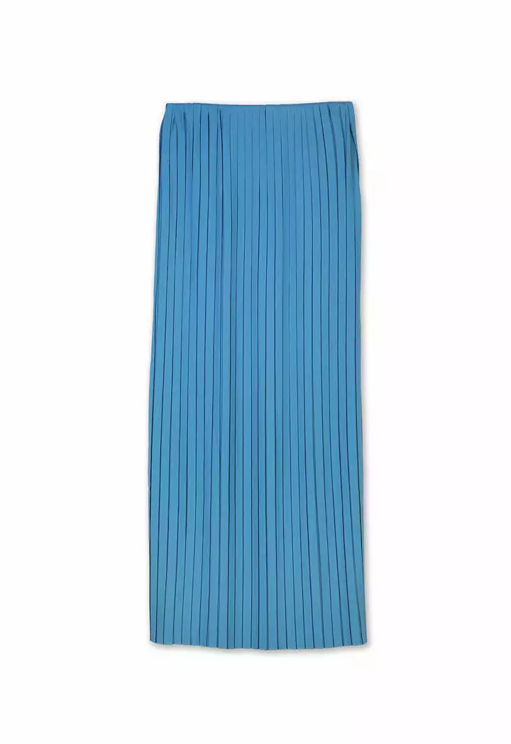 Accordian Pleated Solid Maxi Skirt