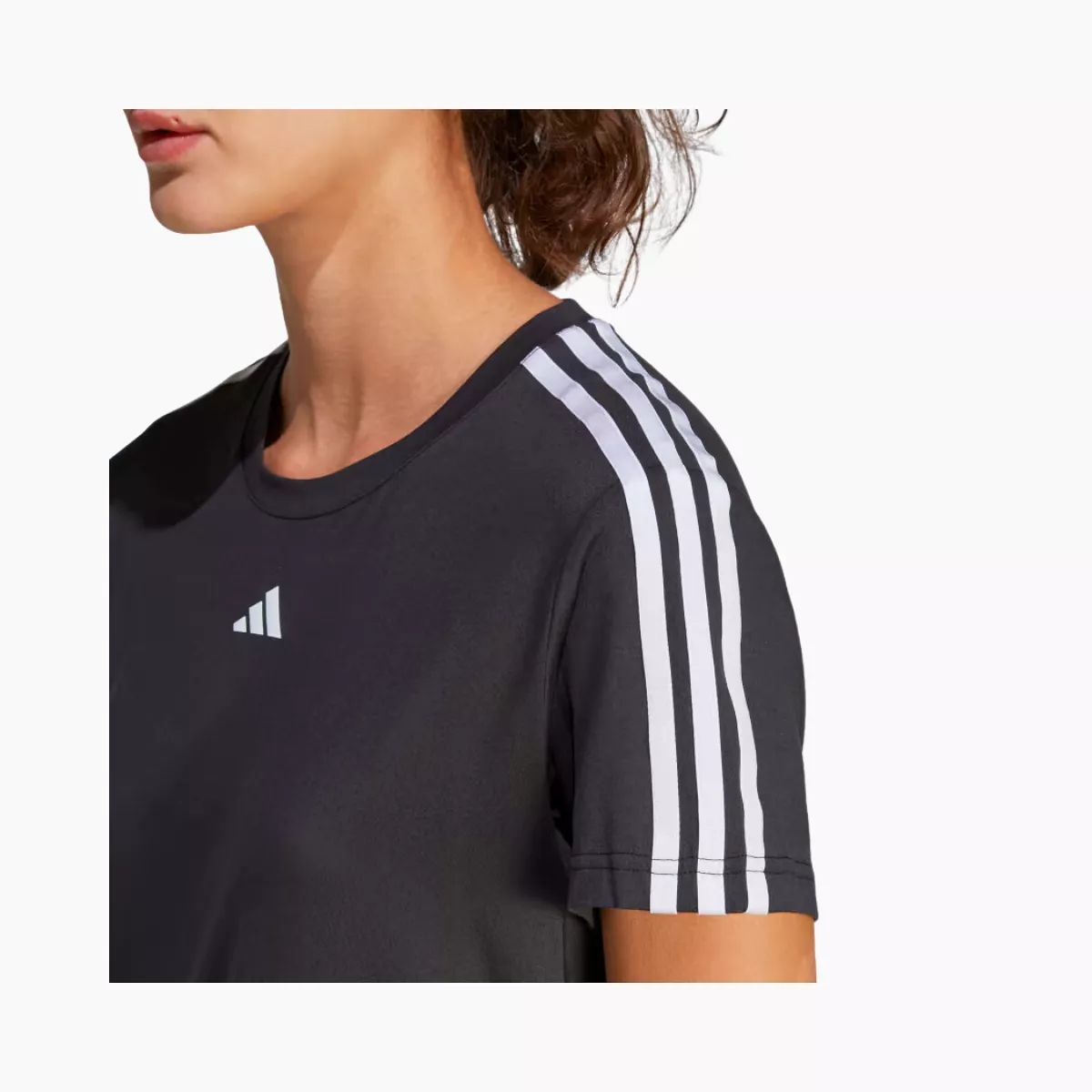 Adidas Aeroready Train Essential 3 stripes Women's Training T-shirt -Black / White