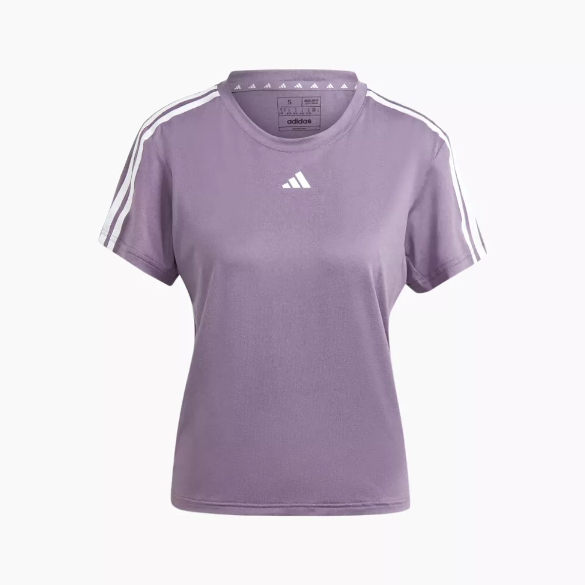 Adidas Aeroready Train Essentials 3 Stripes Women's Training T-shirt -Shadow Violet / White