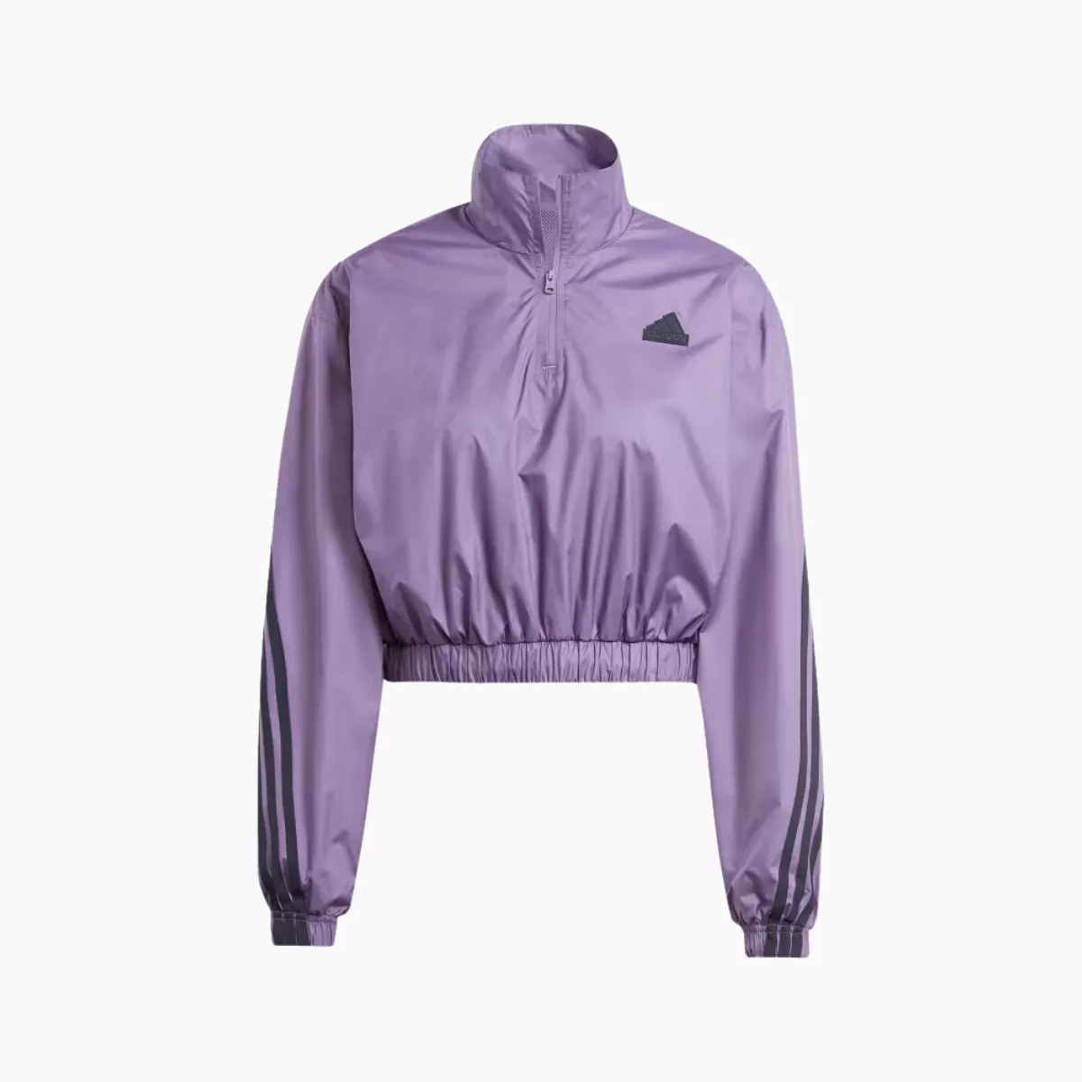 Adidas Future Icons 3 Stripes Woven 1/4 Zip Women Jacket -Shadow Violet