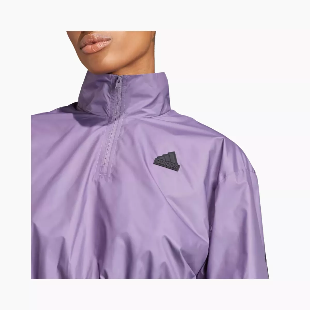 Adidas Future Icons 3 Stripes Woven 1/4 Zip Women Jacket -Shadow Violet