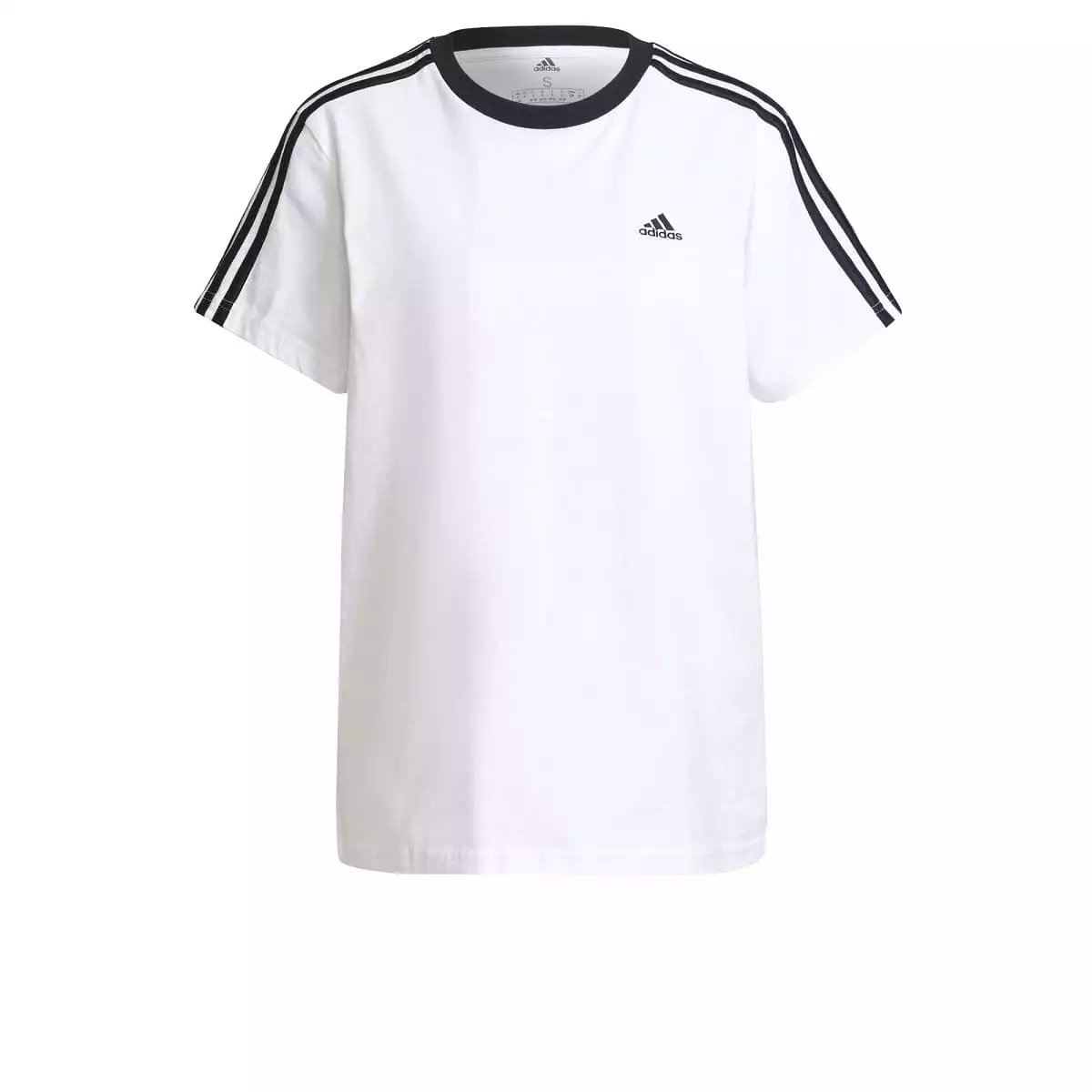 ADIDAS WOMEN'S ESSENTIALS 3-STRIPES WHITE TEE