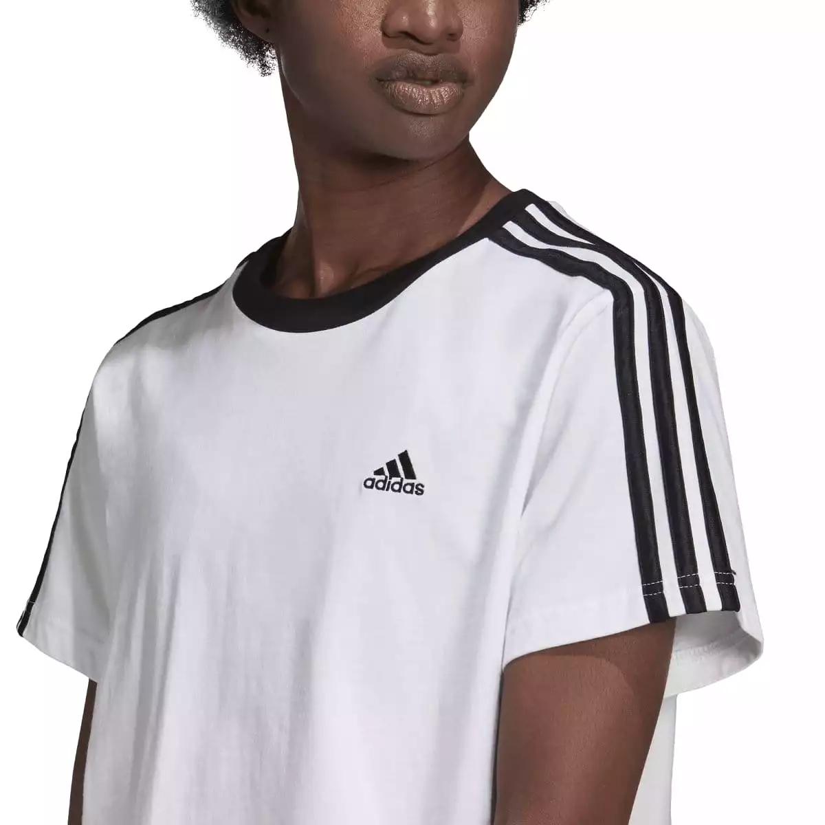 ADIDAS WOMEN'S ESSENTIALS 3-STRIPES WHITE TEE