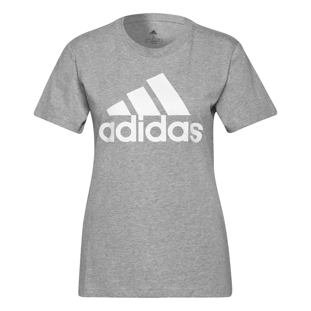 ADIDAS WOMEN'S LOUNGEWEAR ESSENTIALS LOGO GREY TEE