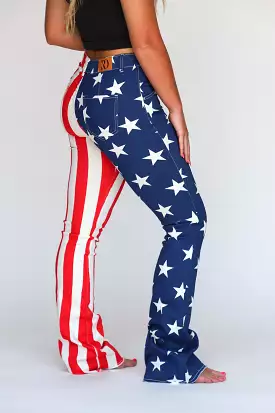 AMERICAN FLAG BOOTCUT JEANS