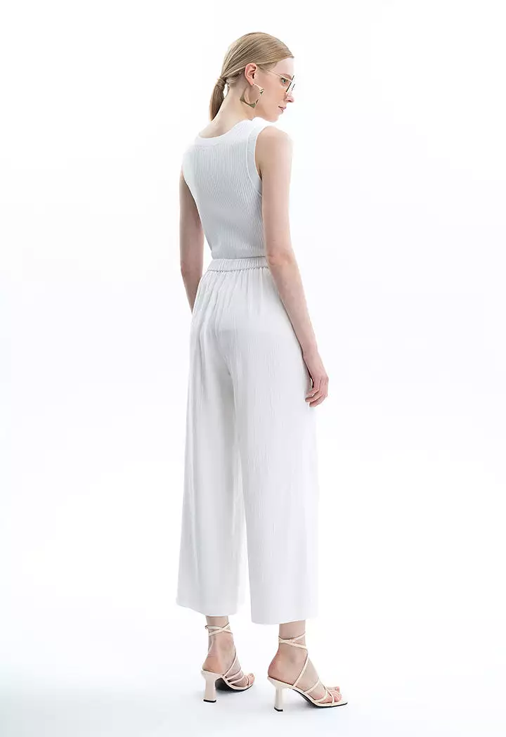 Ankle Length Textured Solid Pants