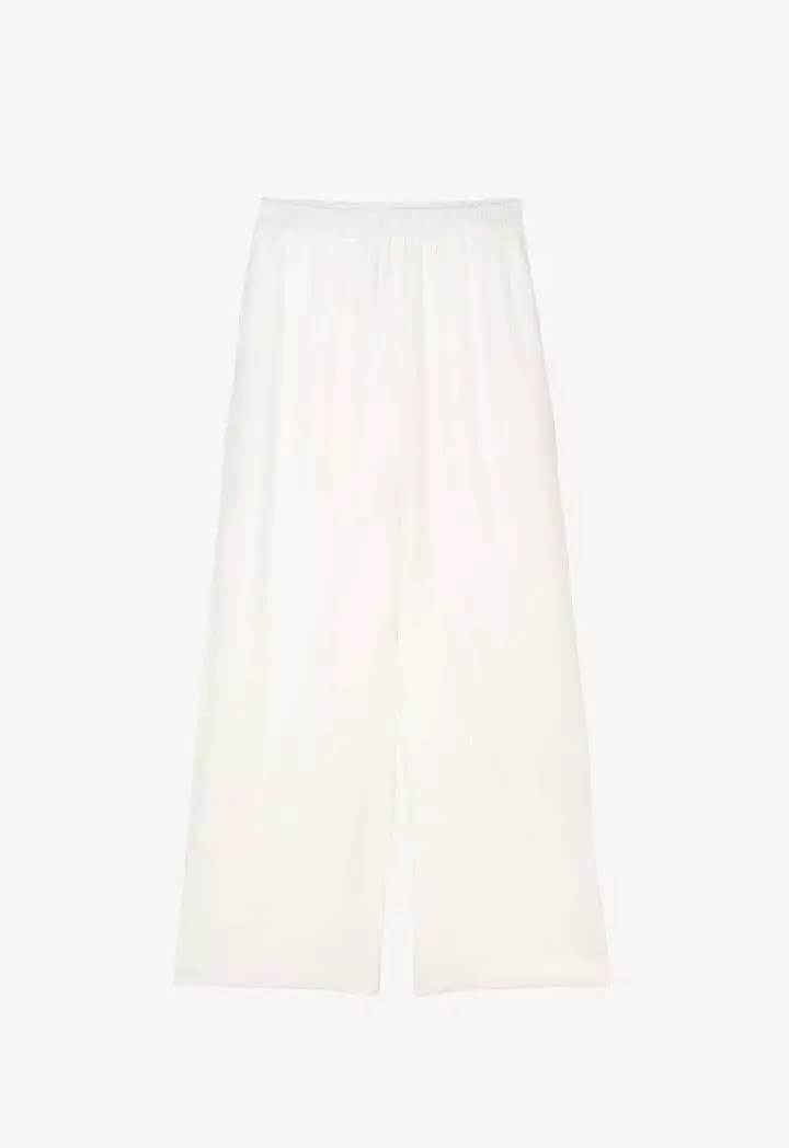 Ankle Length Textured Solid Pants