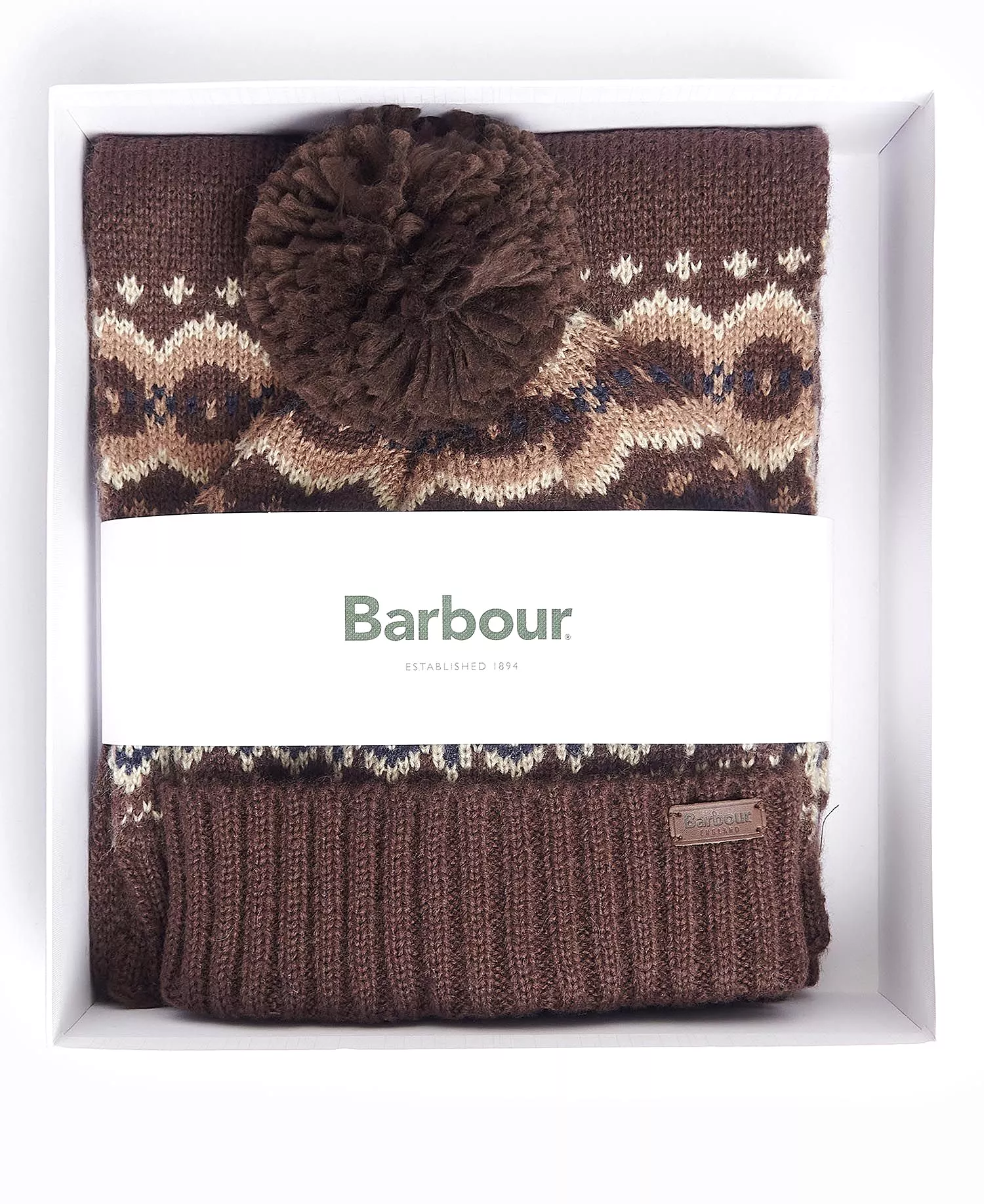 Barbour Fair Isle Beanie & Scarf Gift Set