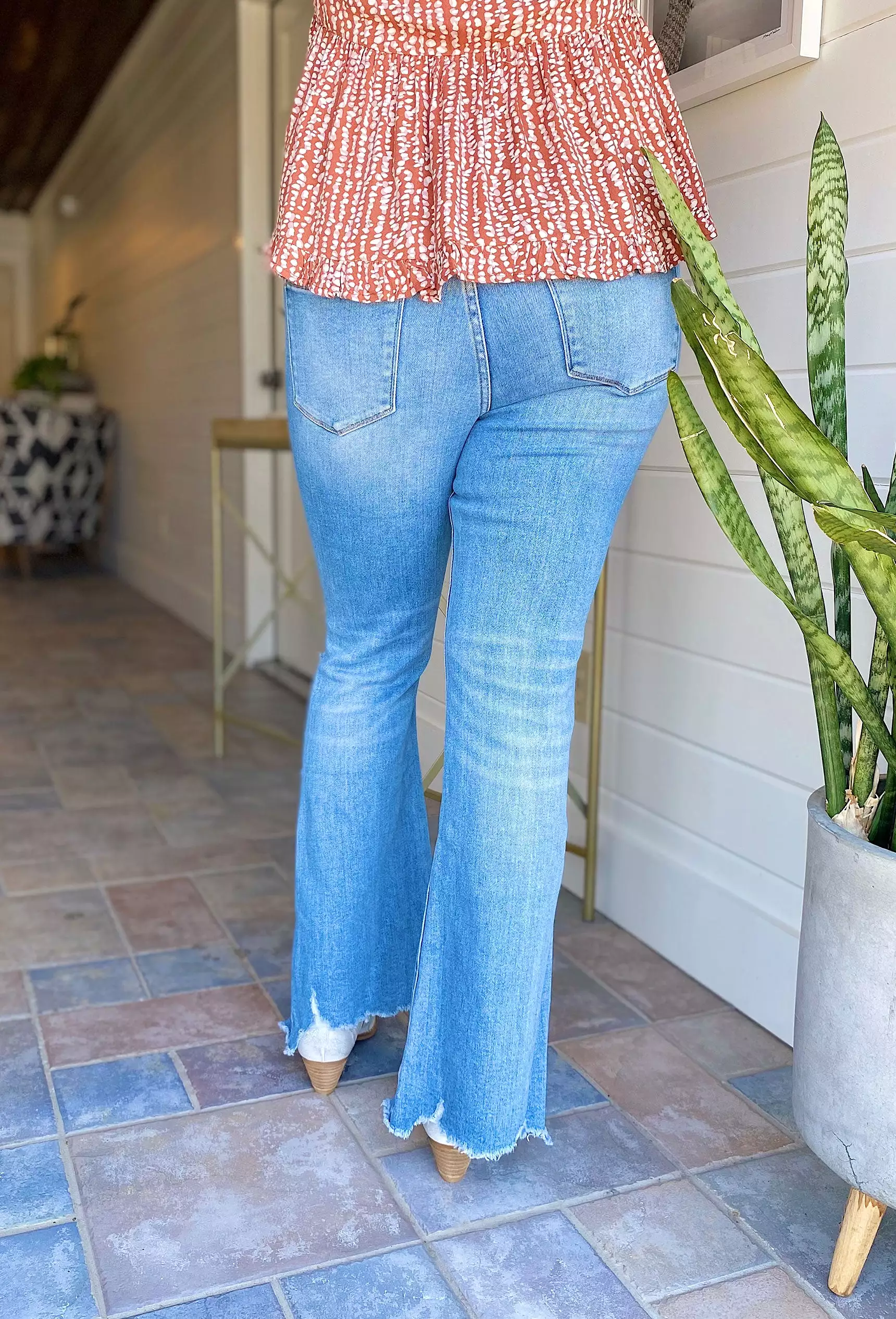 Blue Cove Mid Rise Flare Jeans