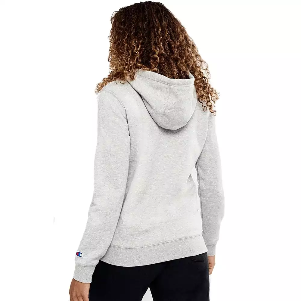 CHAMPION WOMEN'S SCRIPT OXFORD HEATHER GREY HOODIE