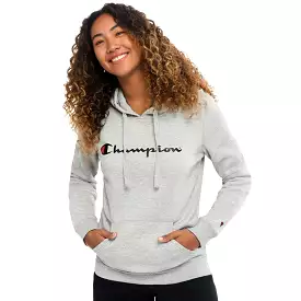 CHAMPION WOMEN'S SCRIPT OXFORD HEATHER GREY HOODIE