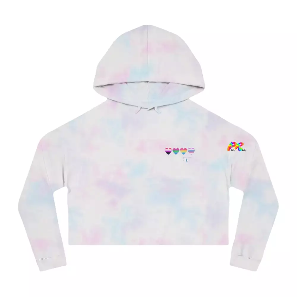 Cropped Hoodie Pride Hearts on Front and Back