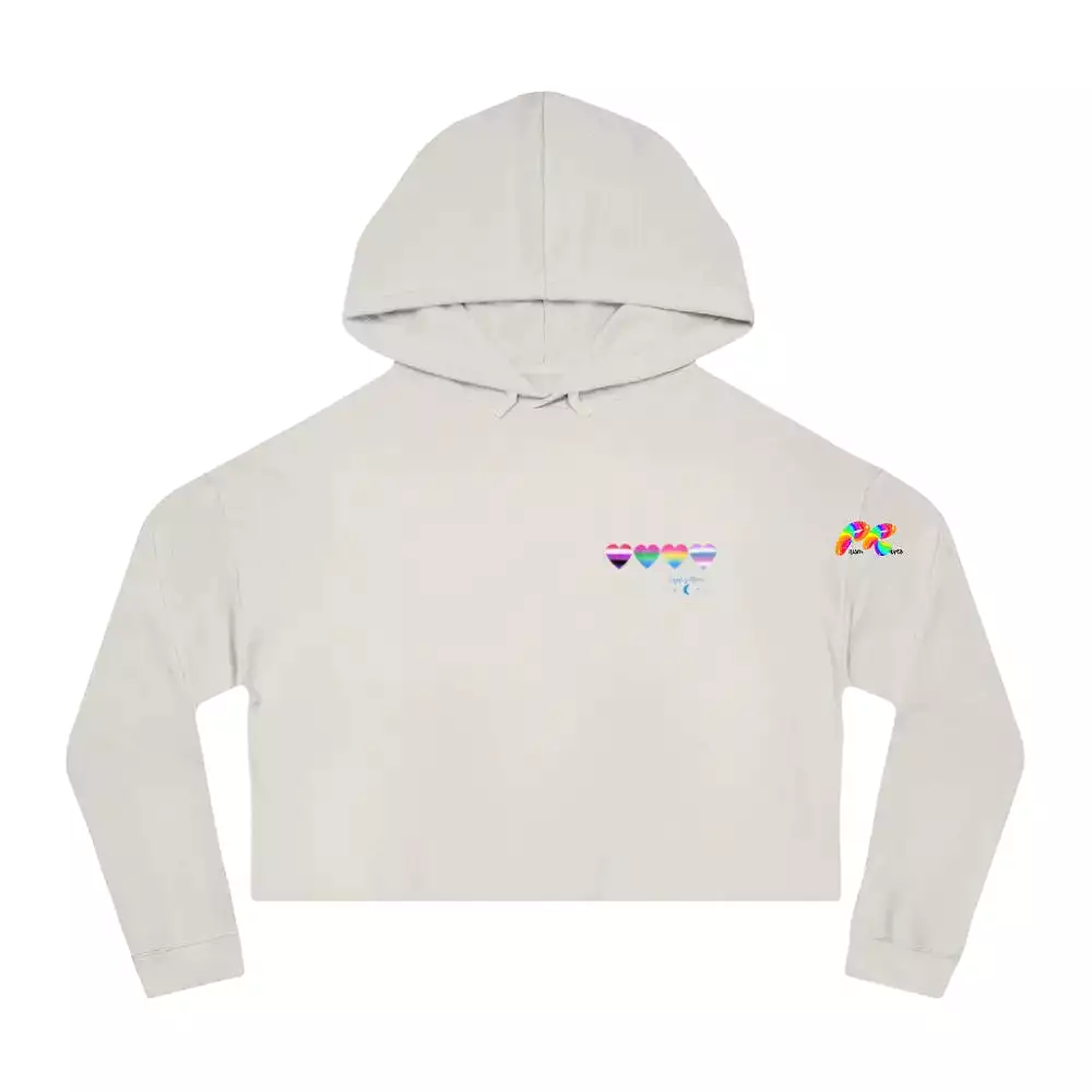 Cropped Hoodie Pride Hearts on Front and Back