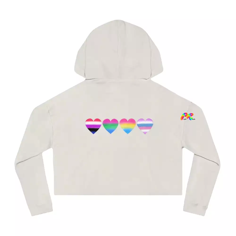 Cropped Hoodie Pride Hearts on Front and Back