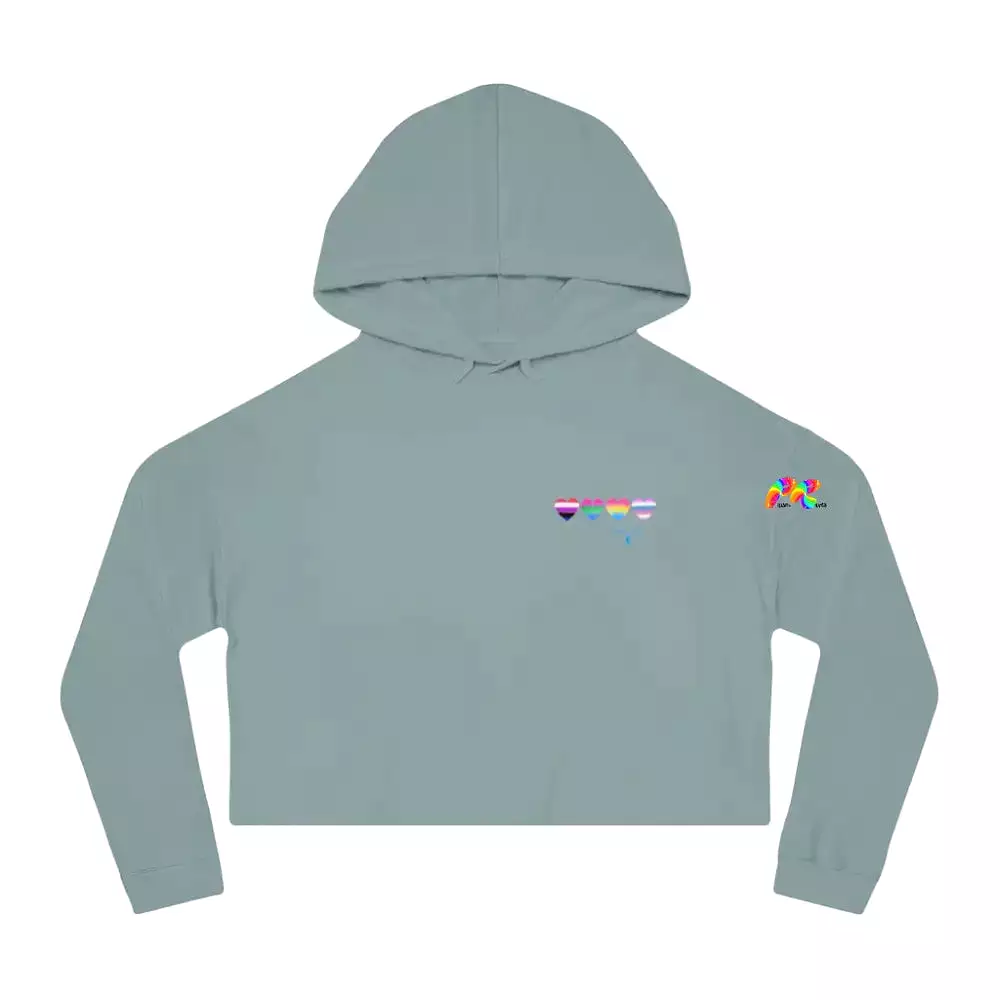 Cropped Hoodie Pride Hearts on Front and Back