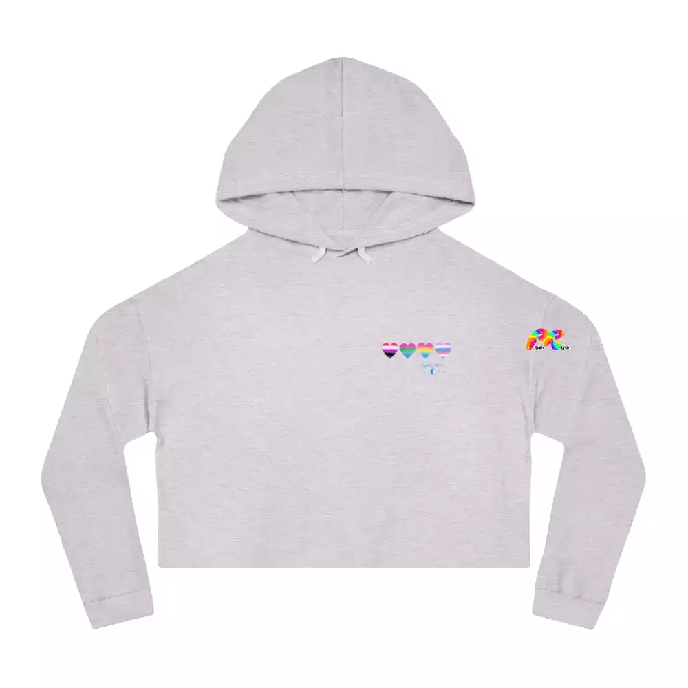 Cropped Hoodie Pride Hearts on Front and Back