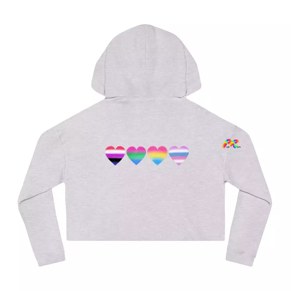 Cropped Hoodie Pride Hearts on Front and Back