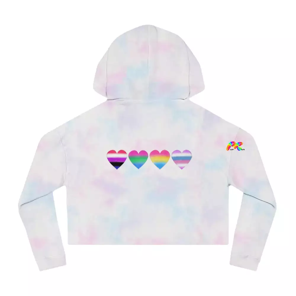 Cropped Hoodie Pride Hearts on Front and Back