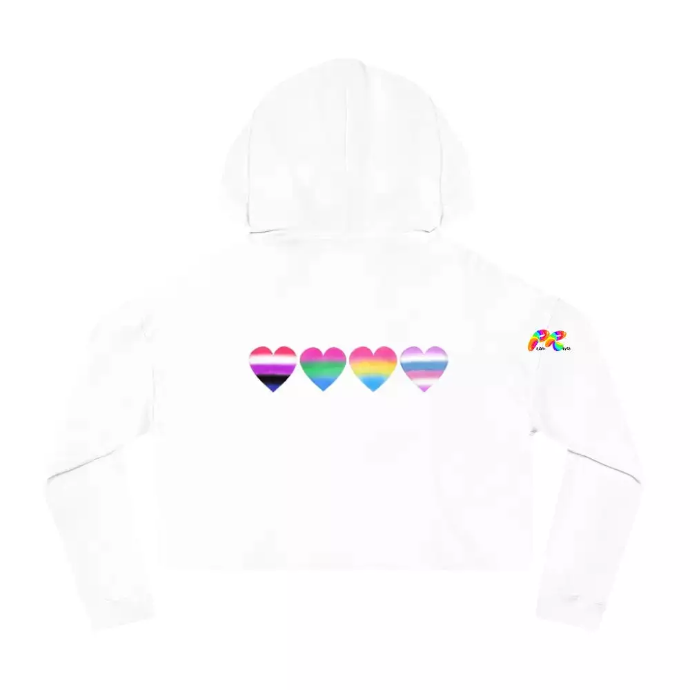 Cropped Hoodie Pride Hearts on Front and Back