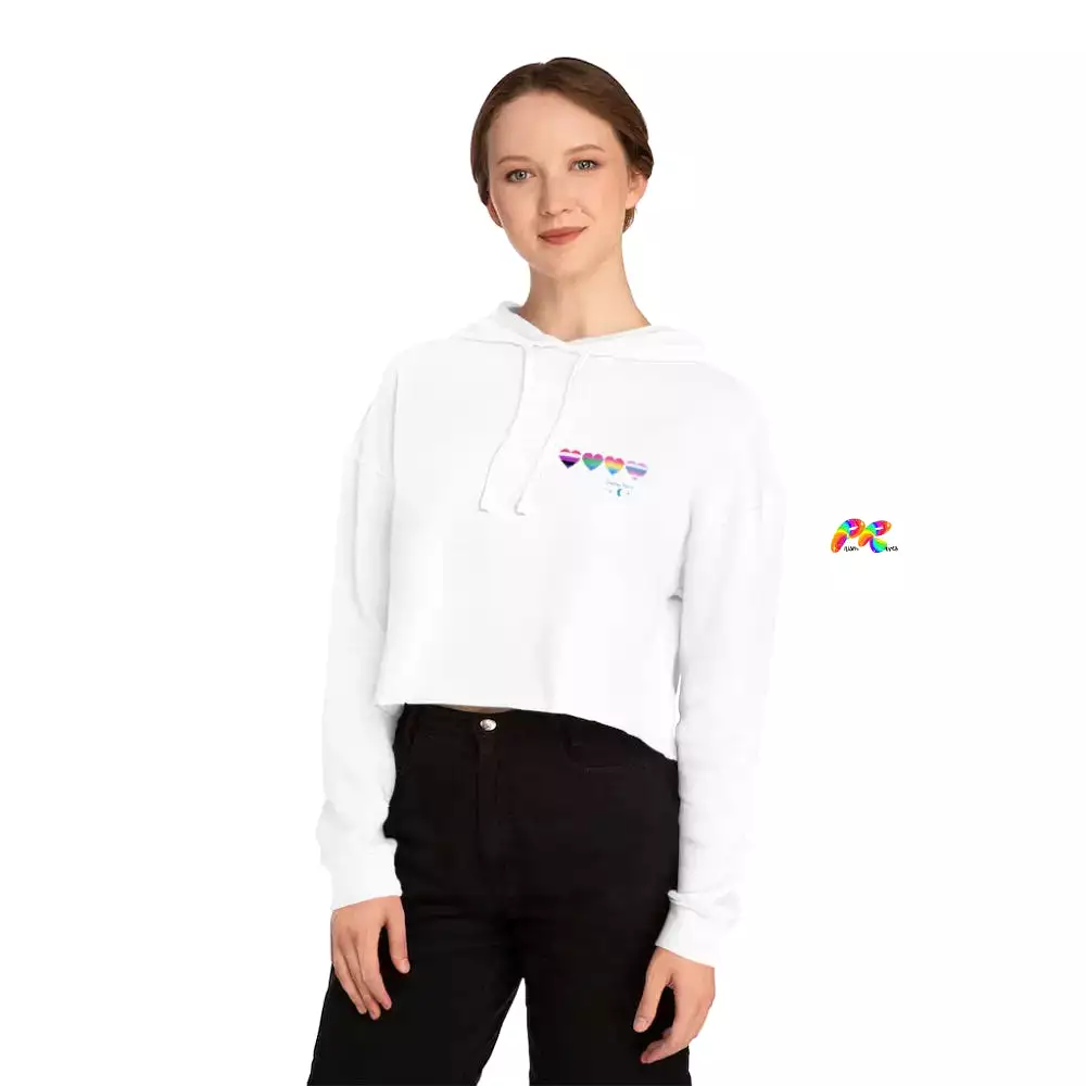 Cropped Hoodie Pride Hearts on Front and Back