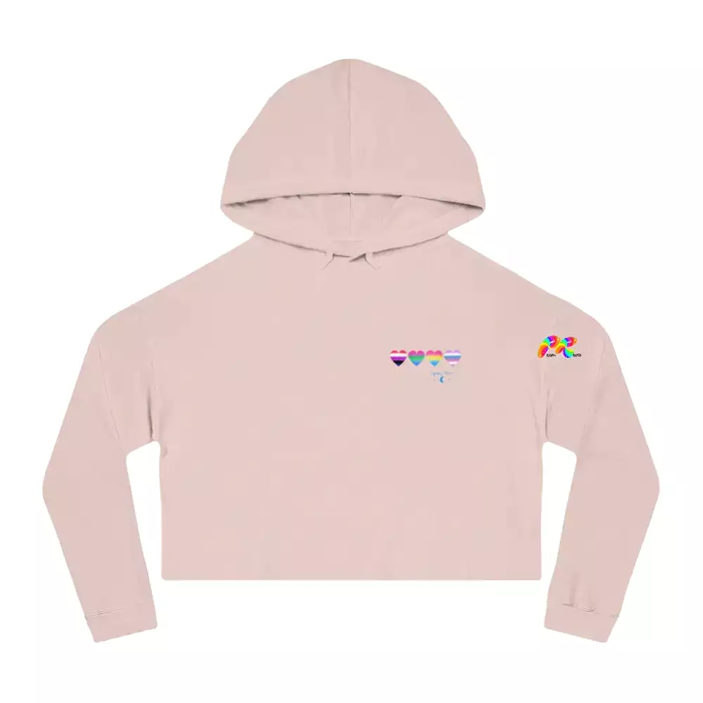 Cropped Hoodie Pride Hearts on Front and Back