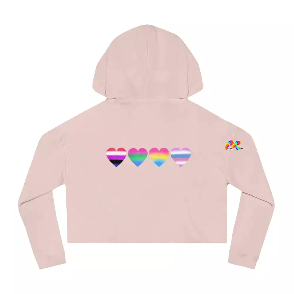 Cropped Hoodie Pride Hearts on Front and Back