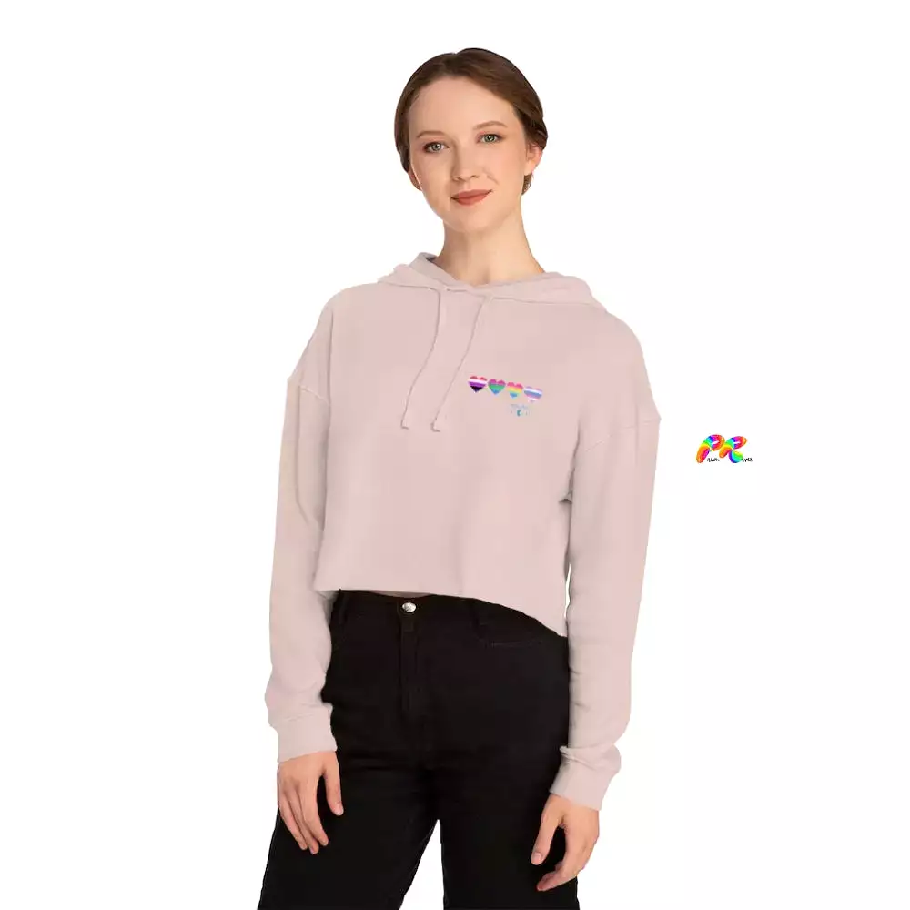 Cropped Hoodie Pride Hearts on Front and Back