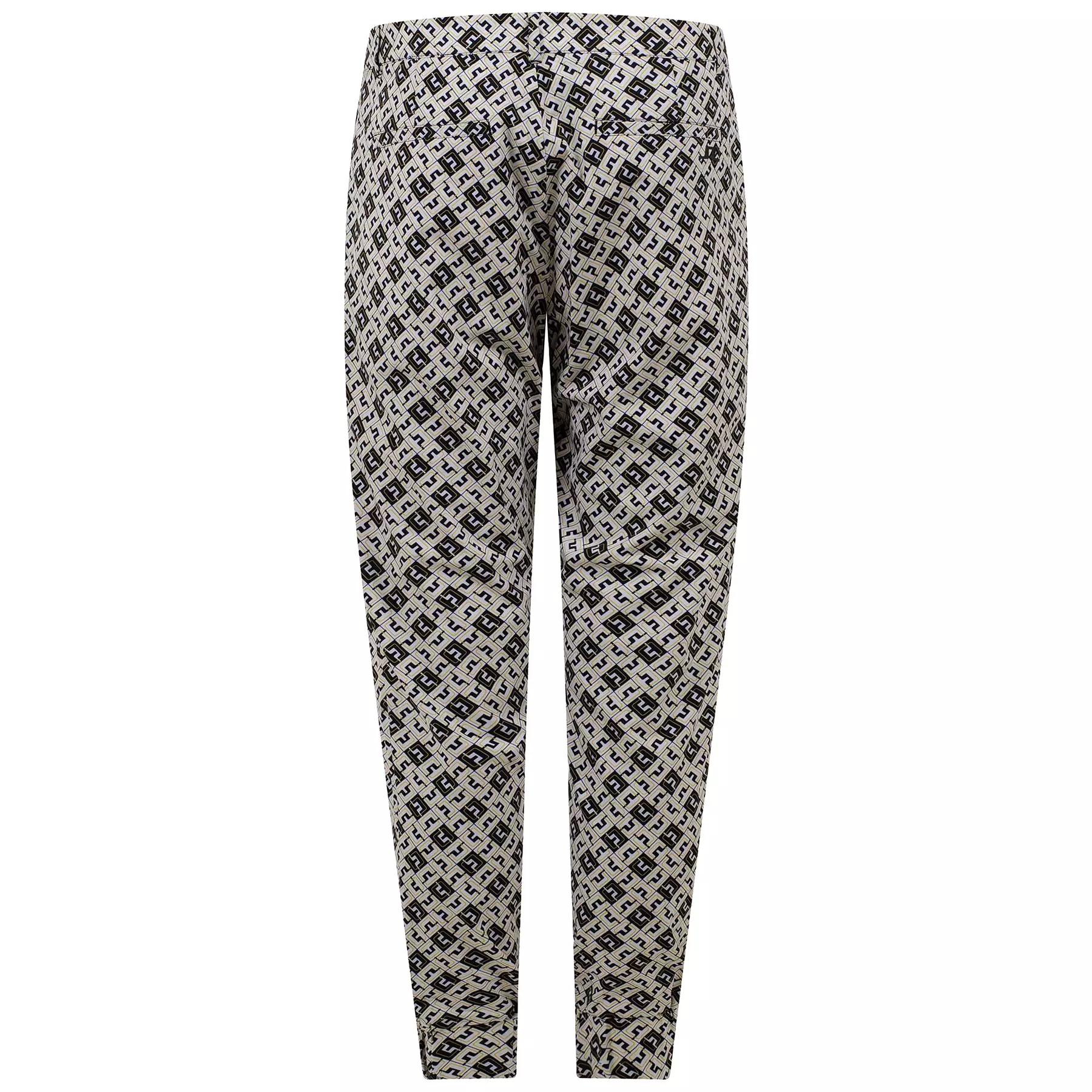 Cuff Double Weave Stretch Jogger Print Pant Black JL Monogram Check - AW22