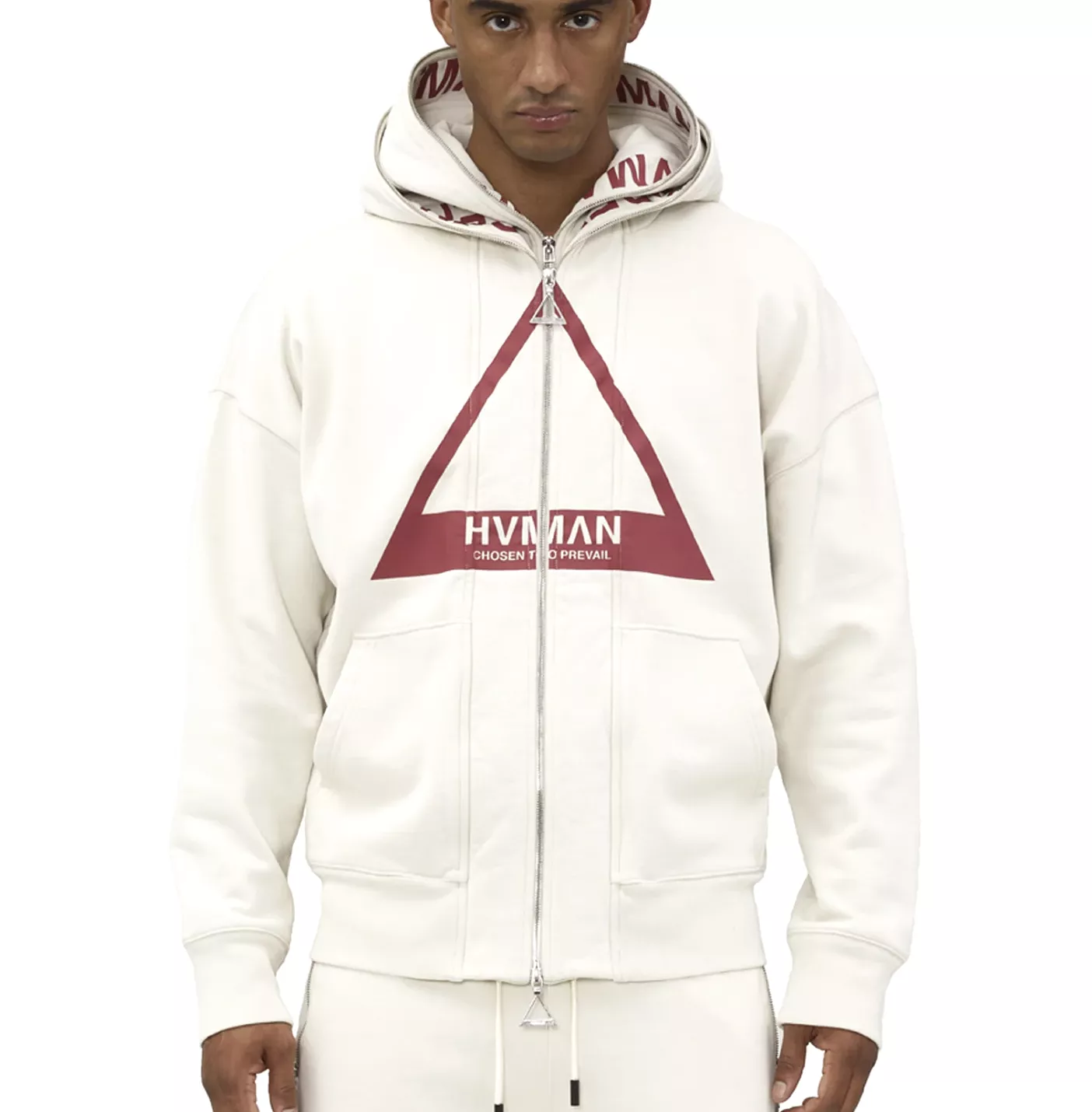 Double Hooded Hoodie HVMAN (Cream)