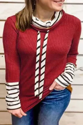 Fashion Patchwork Contrast Turtleneck Sweaters