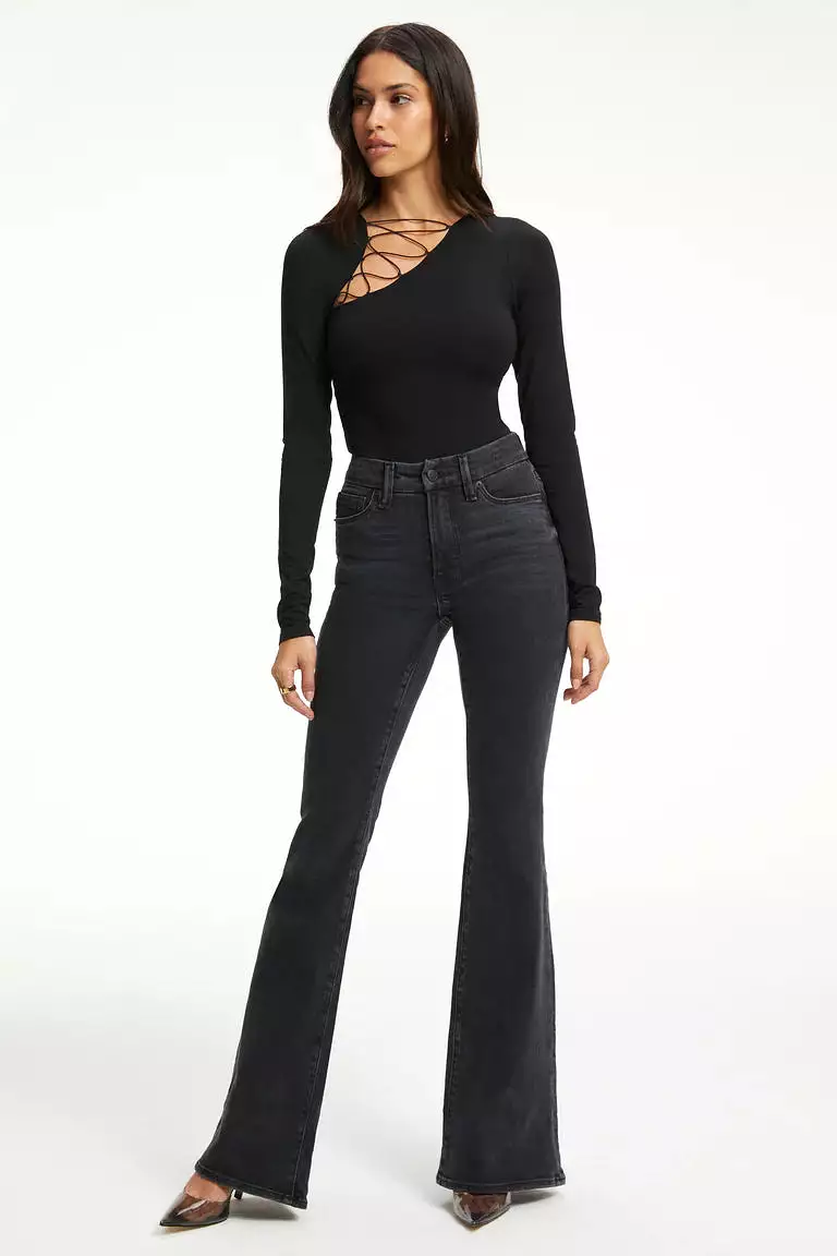 Good American GOOD LEGS FLARE JEANS- Black287