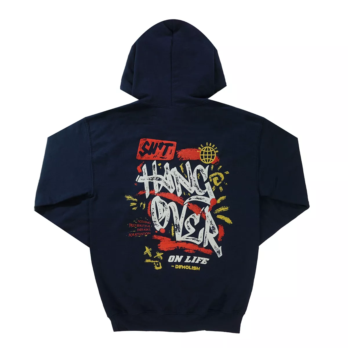 Hang Over On Life Hoodie (Navy/Red/Gold) /C8