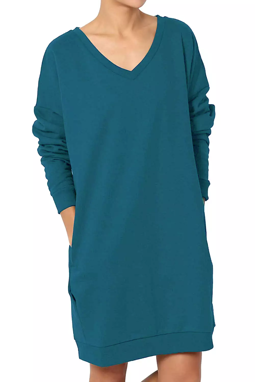 Haute Edition Women's Oversized Pullover Sweatshirt Dress