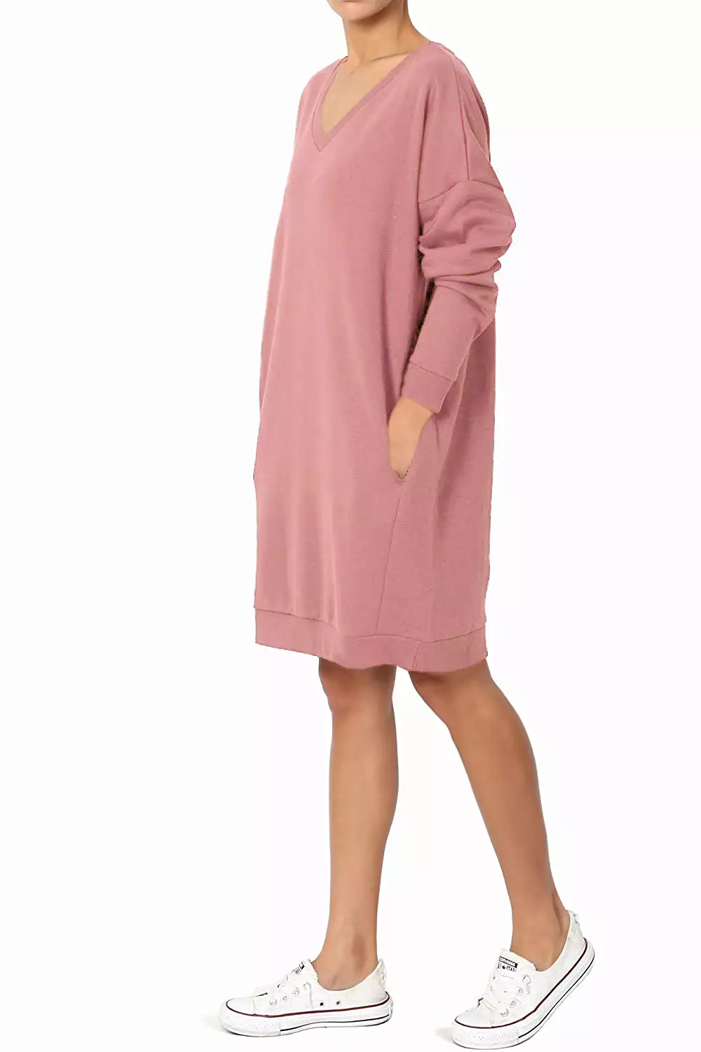 Haute Edition Women's Oversized Pullover Sweatshirt Dress