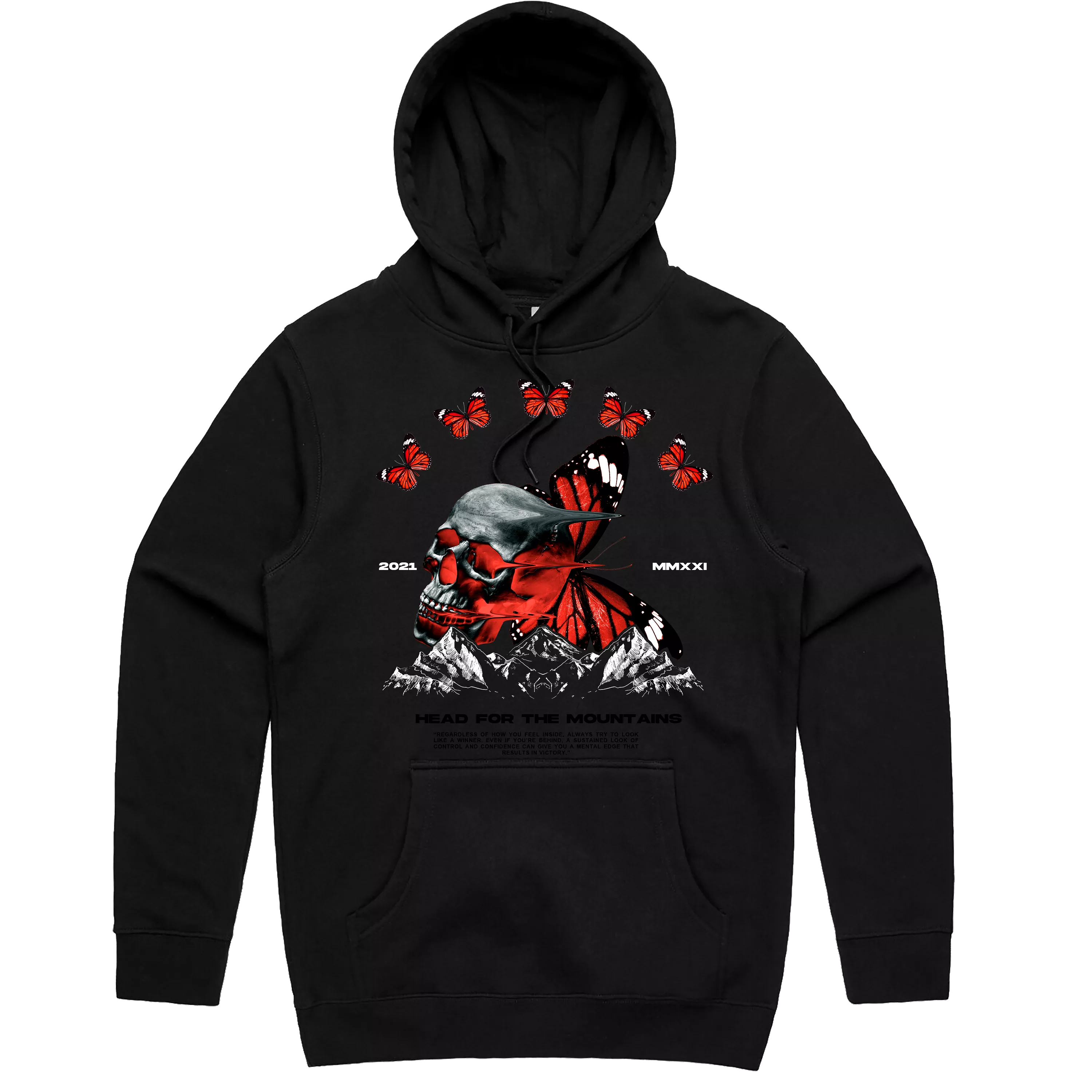 Head For The Mountains Hoodie (Blk/Red)/ MD1