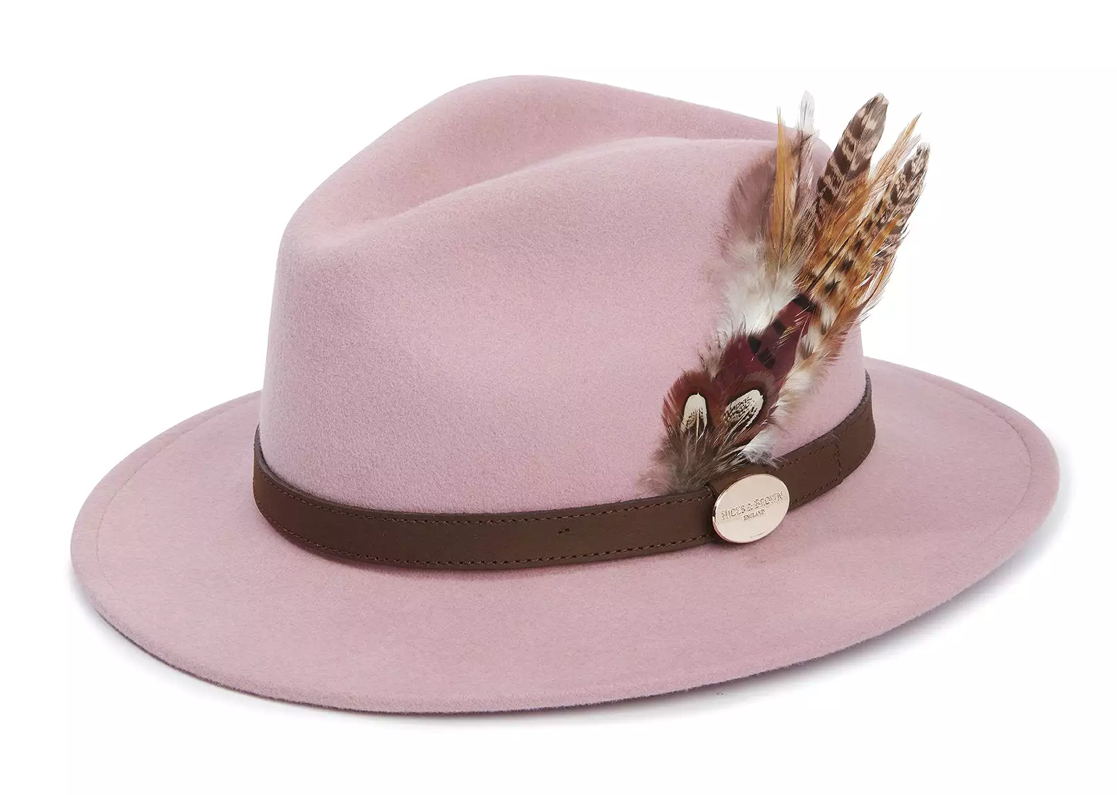 Hicks & Brown Suffolk Fedora - Side Gamebird Feather