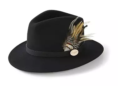 Hicks & Brown Suffolk Fedora - Side Gamebird Feather