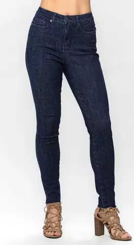 *High Rise Tummy Control Raw Hem Skinny Jean*