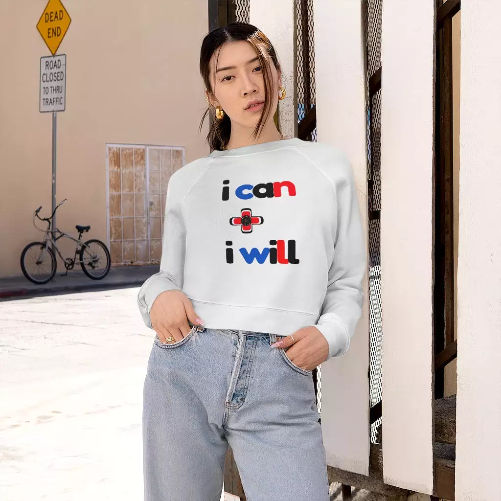 I Can + I Will Cropped Fleece Pullover